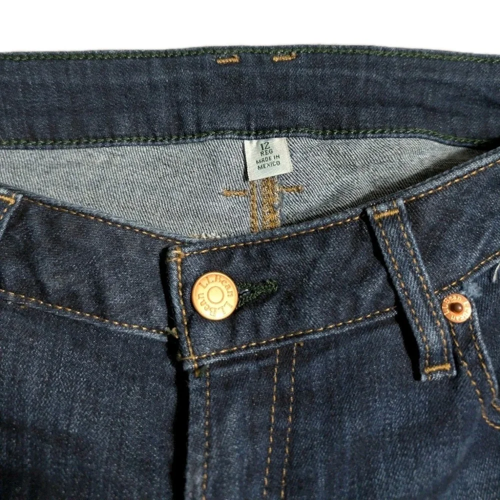 L.L.Bean BeanFlex Bootcut Jeans Womens 12‎ Regular Dark Wash Stretch Denim